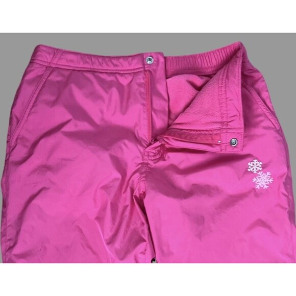 Gap Kids Girls Snow Pants Size 16 Pink Fleece Lined Insulated Ski Snowboard - Picture 3 of 9